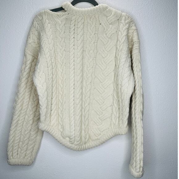 Tempest & Bentley Cream Chunky Knit 100% Wool Long Sleeve Sweater M - Picture 7 of 13